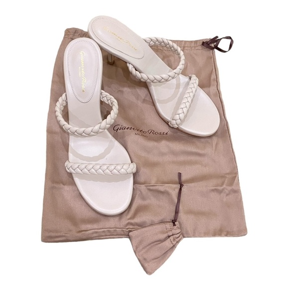 Gianvito Rossi Milano plaited strap leather sandals taupe in bag size eu 41 - Picture 2 of 12
